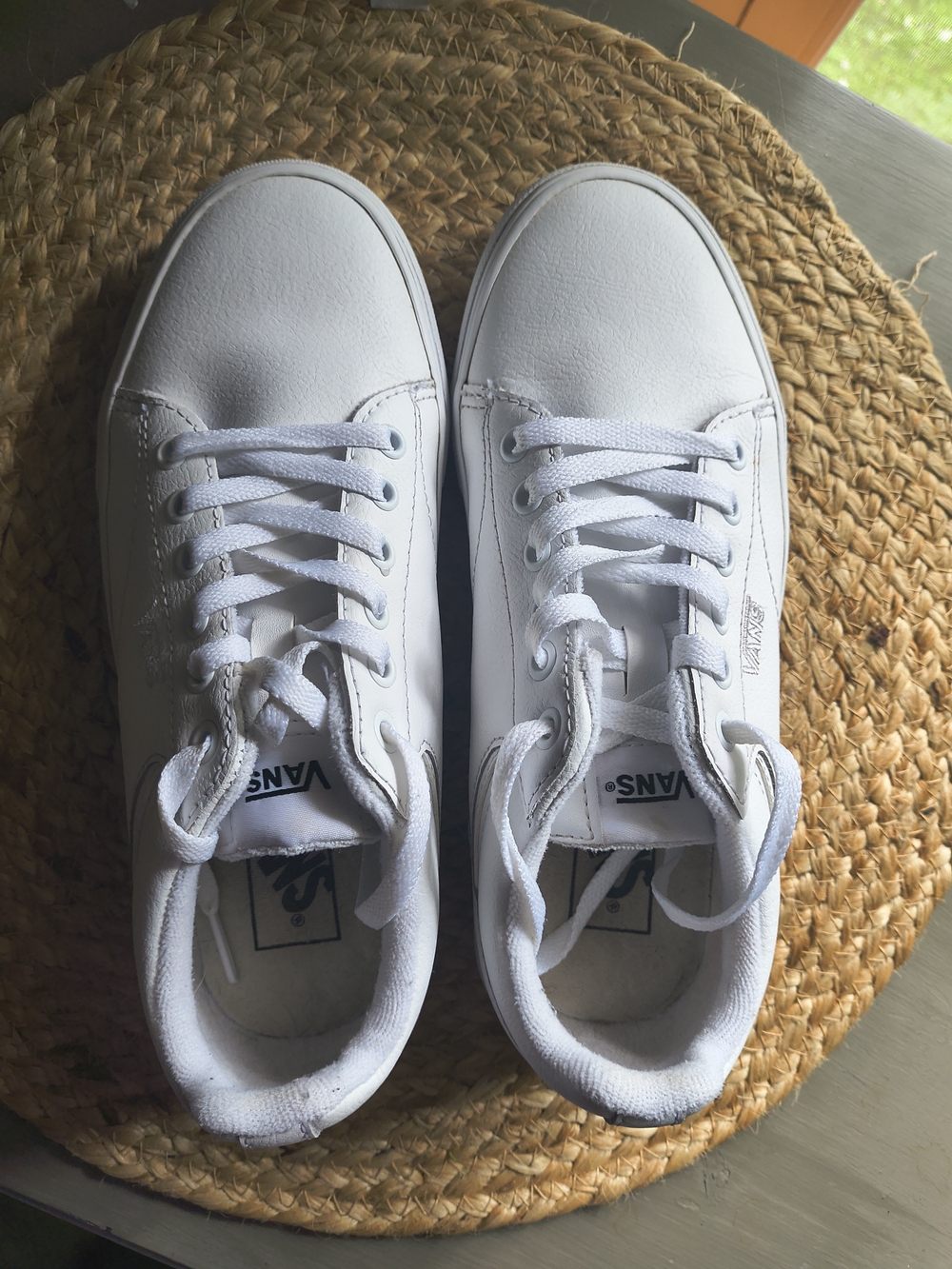 Women's Vans White Low-Top Lace-Up Sneakers